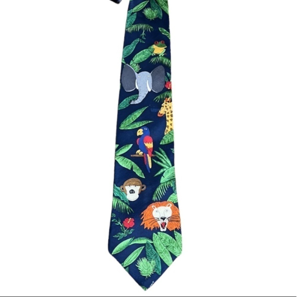 Save The Children Tie Silk Jungle Animals  animal lovers vets teachers